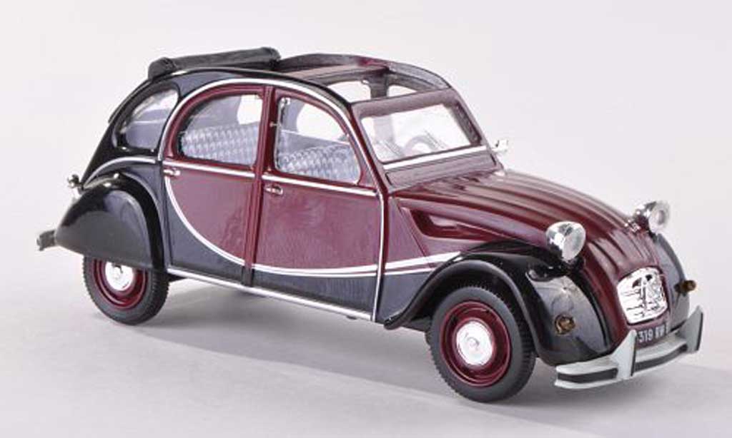 Citroen 2CV 1/43 Vitesse Charleston zwart-rood/zwart 1982 modelauto