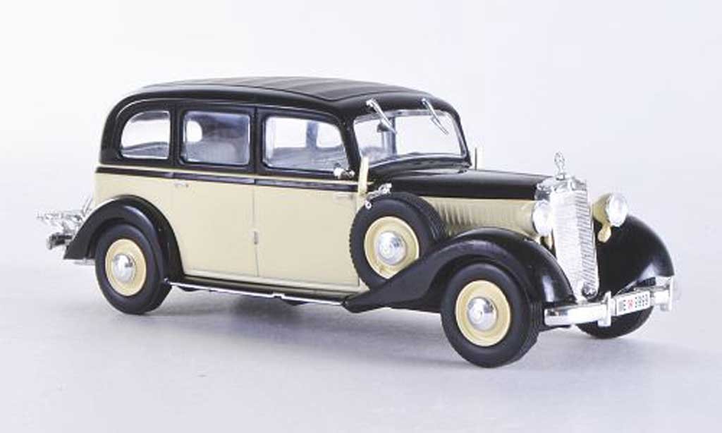 Mercedes 260 D 1/43 WhiteBox D (W138) beige/zwart 1936 modelauto