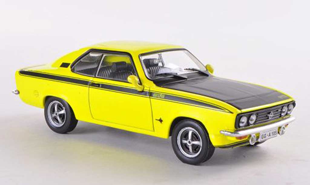 Opel Manta A 1/43 WhiteBox A GT/E geel/zwart modelauto