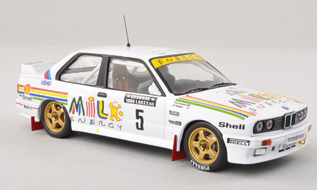 Bmw M3 E30 1/43 IXO E30 No.5 Milk Energy Rally 1000 Lakes 1988 A.Vantanen/B.Berglund modelauto
