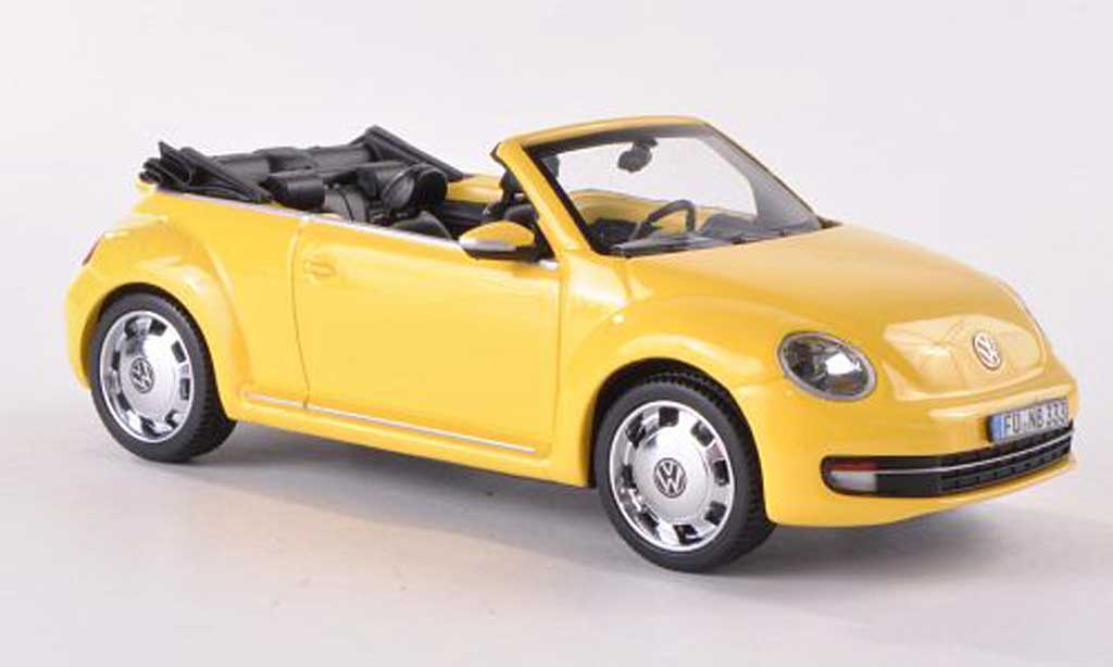 Volkswagen Beetle 1/43 Schuco Cabriolet geel 2012 modelauto
