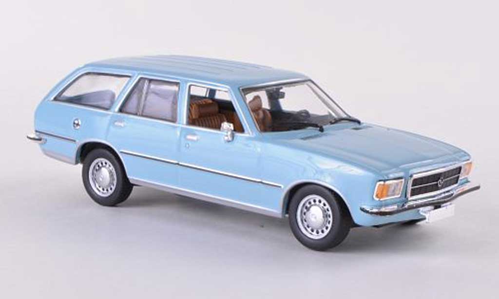Opel Rekord 1/43 Minichamps D Caravan blauw 1975 modelauto