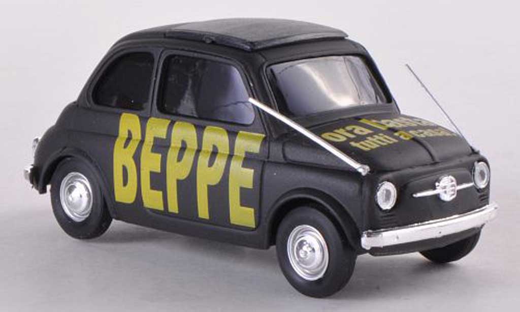 Fiat 500 Brums 1/43 Brumm Brums BEBBE ora basta tutti a casa zwart modelauto