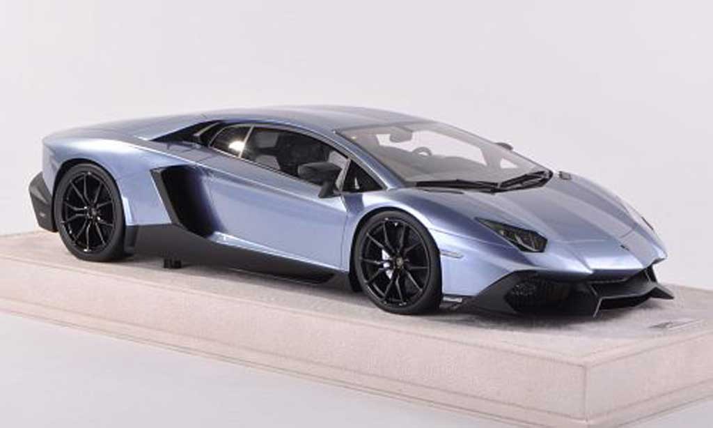 Lamborghini Aventador LP700-4 1/43 MR Collection LP700-4 50th Anniversaire blauw modelauto