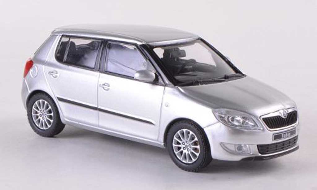 Skoda Fabia II 1/43 Abrex II grijs Facelift 2010 modelauto