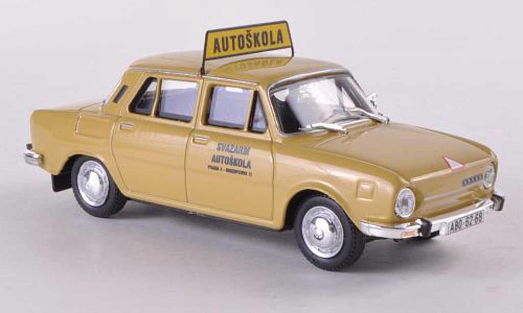 Skoda 110 1/43 Abrex L Autoskola Svazarm Praha 3 - Biskupcova 11 beige modelauto