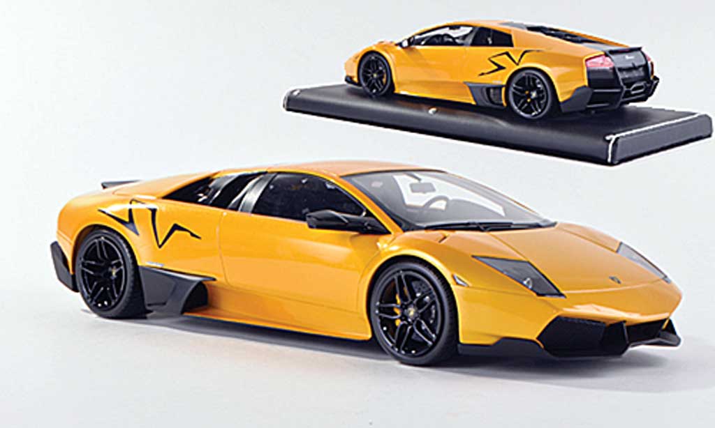 Lamborghini Murcielago LP670 1/18 MR Collection LP670 SV Fixed Wing geel/matt zwart modelauto