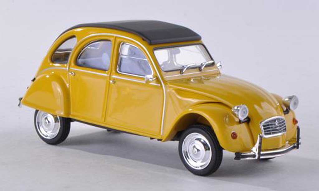Citroen 2CV 1/43 Minichamps zwart-geel 1980 modelauto