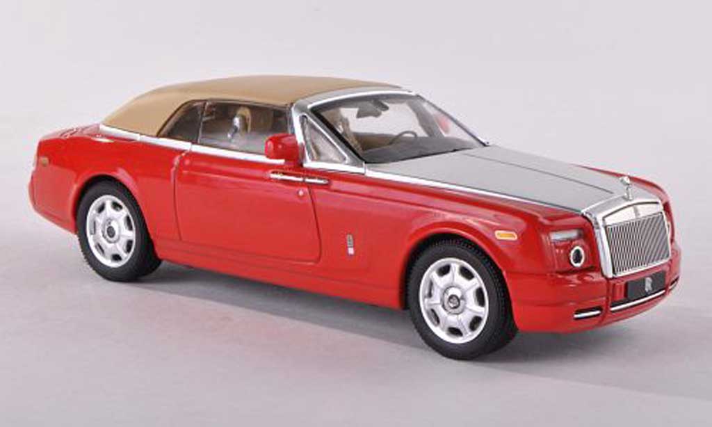 Rolls Royce Phantom 2007 1/43 IXO 2007 Drophead Coupe rood/grijs/beige ferme modelauto