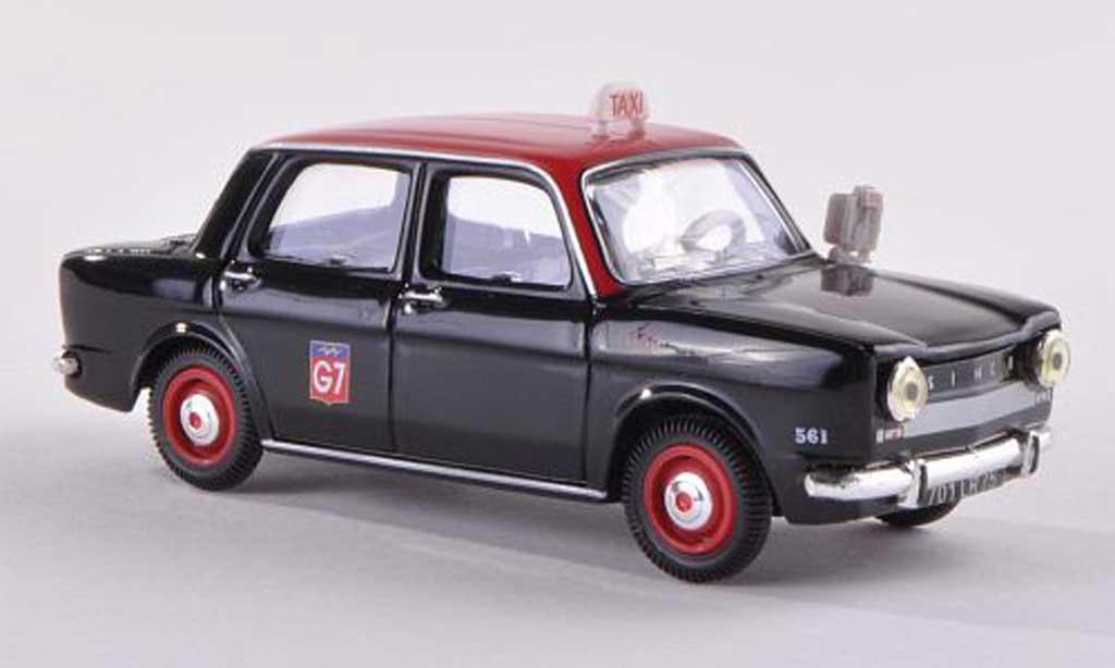 Simca 1000 1/43 Norev Taxi G7 zwart/rood 1962 modelauto