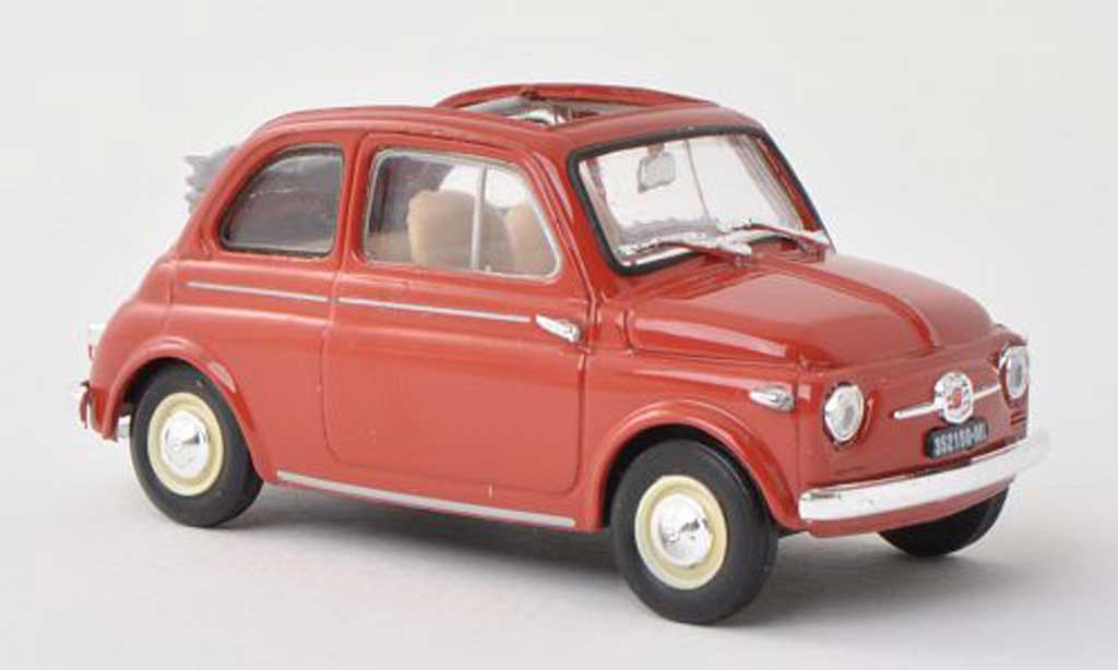 Fiat 500 1/43 Brumm Nuova rood-brun offenes toit rabattable 1957 modelauto
