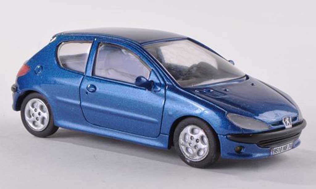 Peugeot 206 1/43 Paradcar blauw 3-portes modelauto