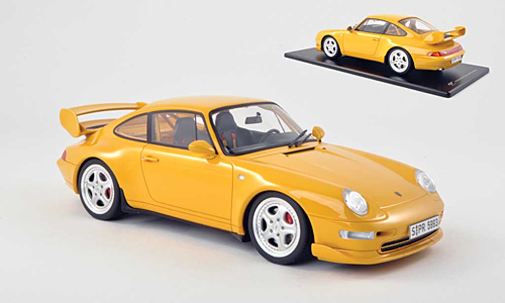 Porsche 993 RS 1/18 GT Spirit Carrera RS Clubsport geel modelauto