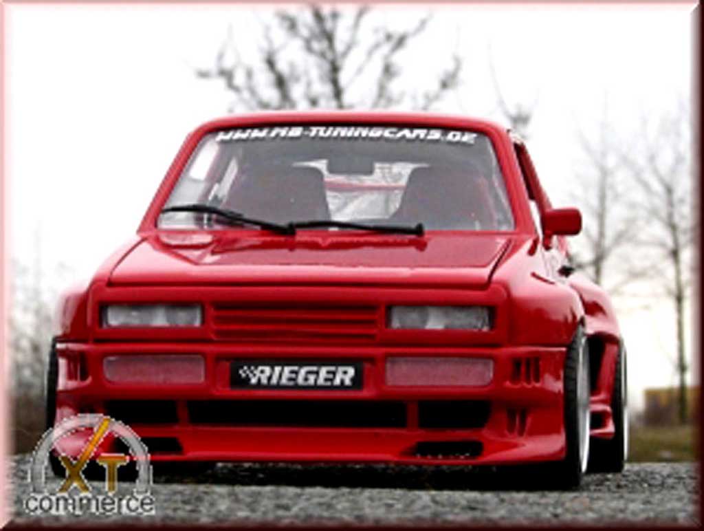 Volkswagen Golf 1 GTI 1/18 Solido 1 GTI rood kit rieger extra large et jantes bord larges 16 pouces modelauto