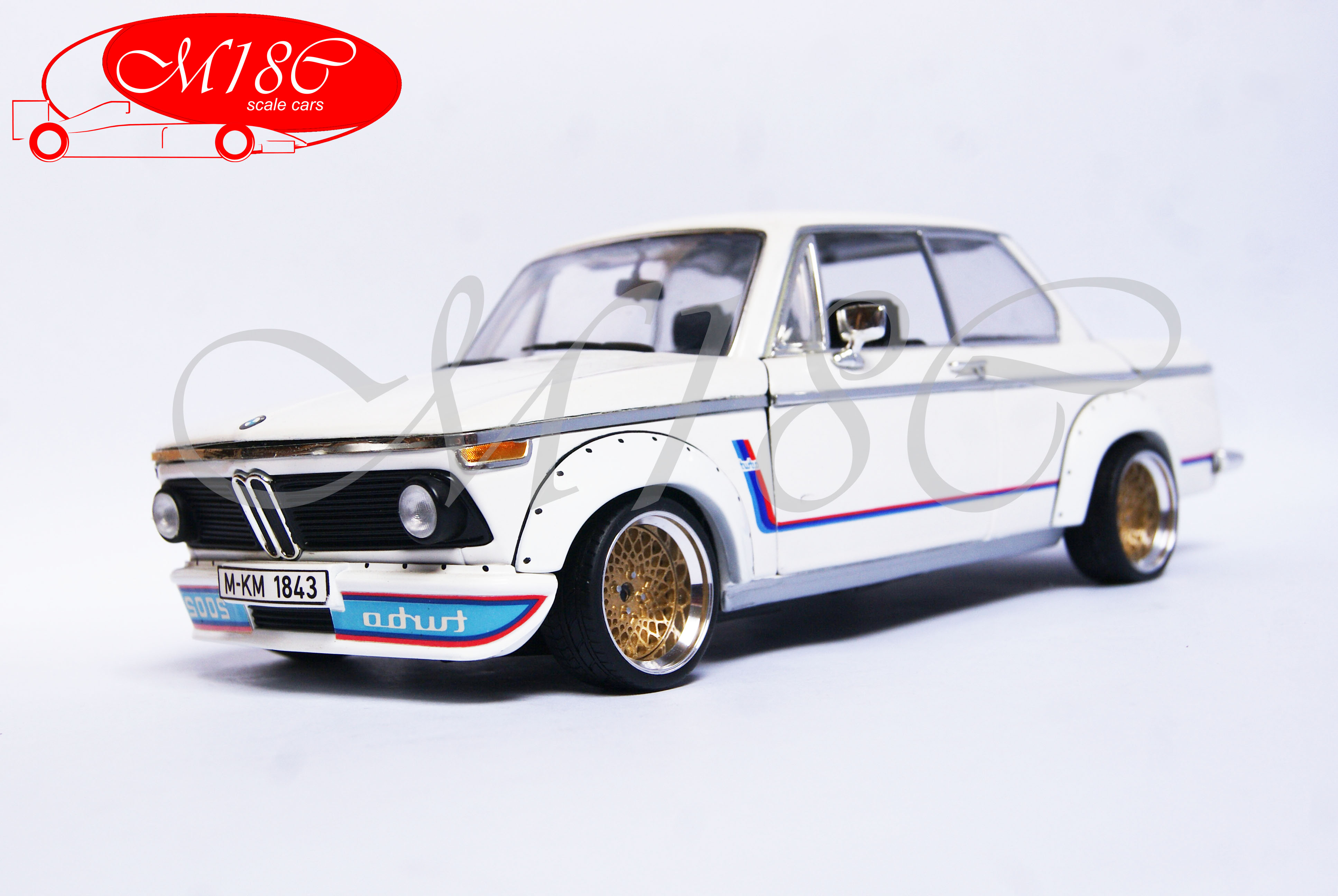 Bmw 2002 Turbo wit jantes bbs nid d'abeille 1/18 Anson
