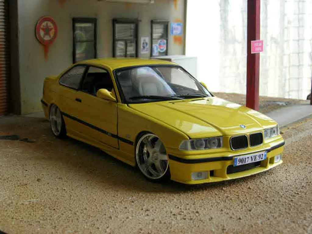 Bmw M3 coupe jaune E36 tuning 1/18 Ut Models