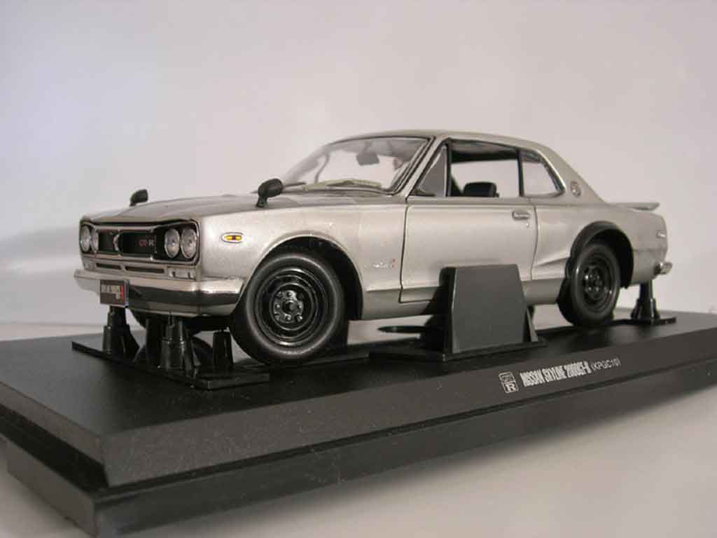 Nissan Skyline 2000 1/18 Kyosho 2000 gt-r kpgc 10 grijs modelauto