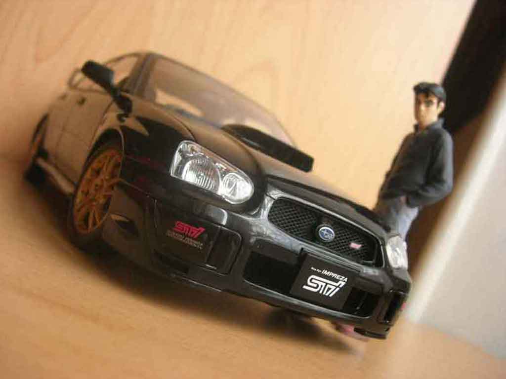 Subaru Impreza WRX 1/18 Autoart STI WRX 2003 zwart modelauto