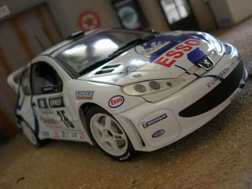 Peugeot 206 WRC 1999 # 15 Clarion Panizzi wit 1/18 Solido
