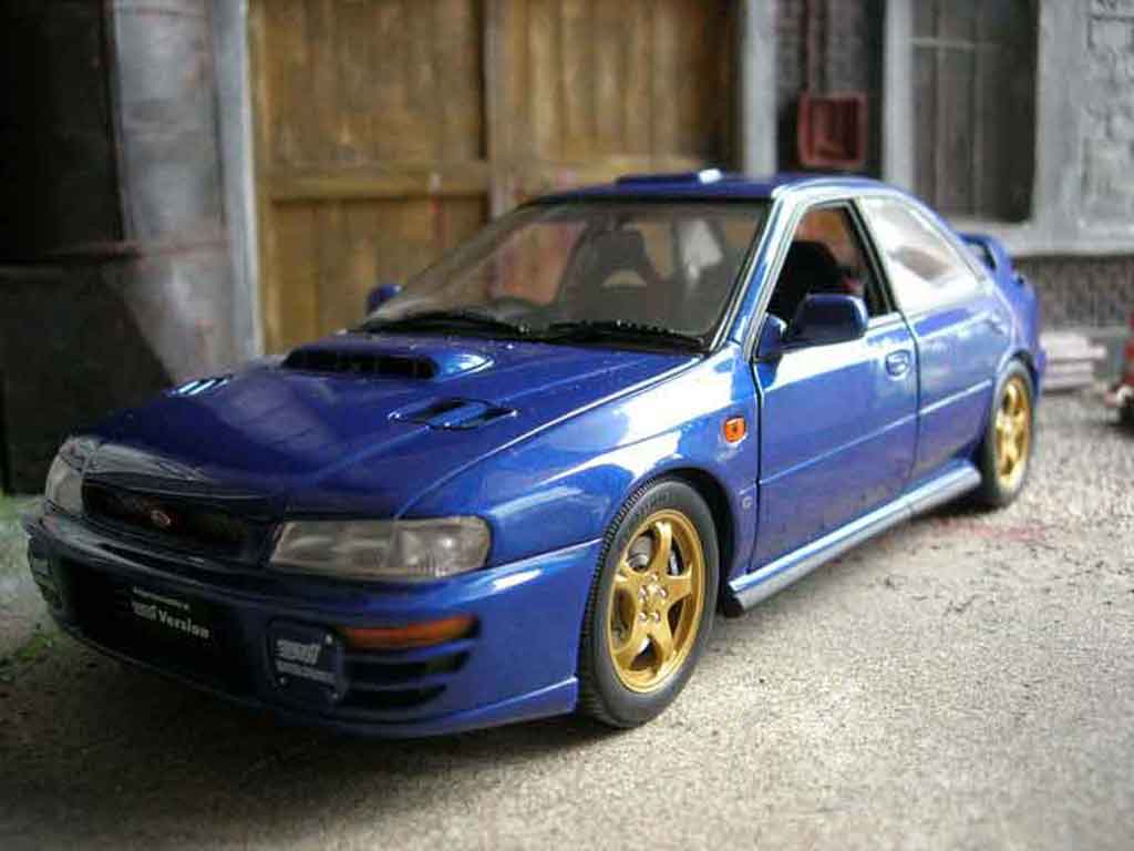 Subaru Impreza STI GT Turbo wrx blauw 1/18 Autoart