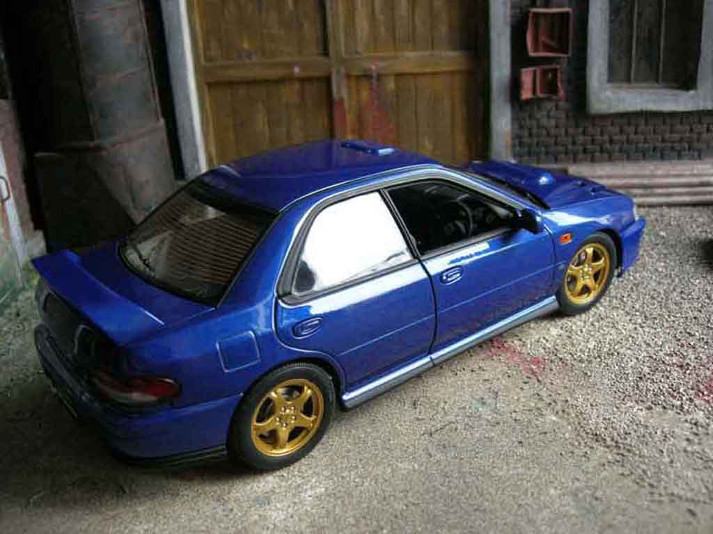 Subaru Impreza STI GT Turbo wrx blauw 1/18 Autoart