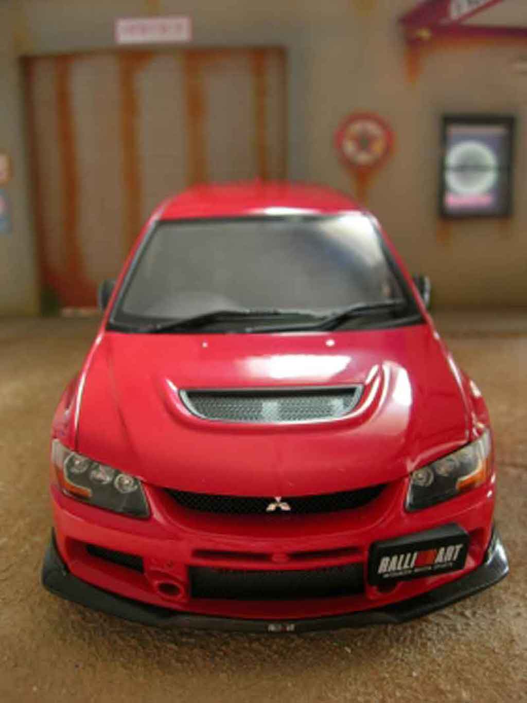 Mitsubishi Lancer Evolution IX rallye art rood 1/18 Autoart