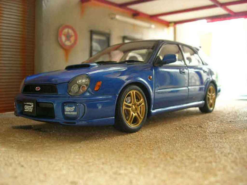 Subaru Impreza STI blauw 1/18 Autoart
