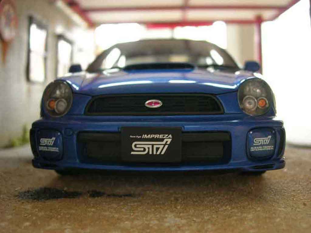 Subaru Impreza STI blauw 1/18 Autoart