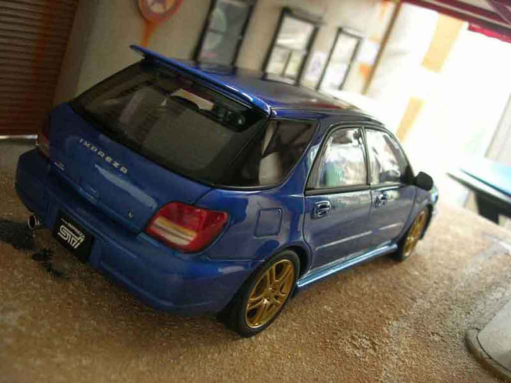 Subaru Impreza STI blauw 1/18 Autoart