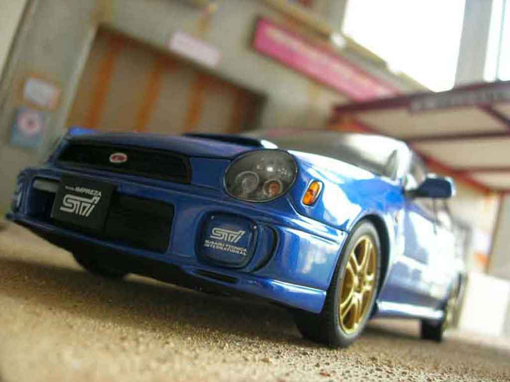 Subaru Impreza WRX Wagon 1/18 Autoart WRX Wagon sti blauw modelauto