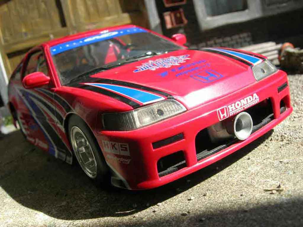Honda CRX 1/18 Hot Wheels drag race rood modelauto