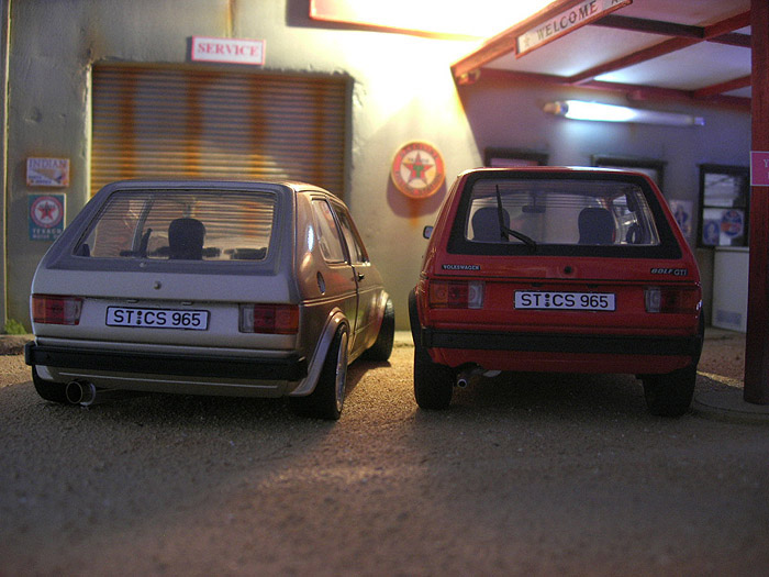 Volkswagen Golf GTI 1 german look swap moteur audi tt jantes bords larges 1/18 Solido