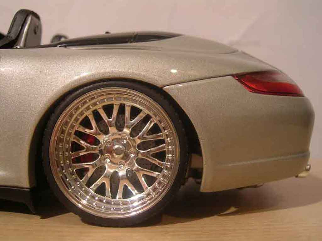 Porsche 911 Cabriolet S grijs jantes bbs 1/18 Norev