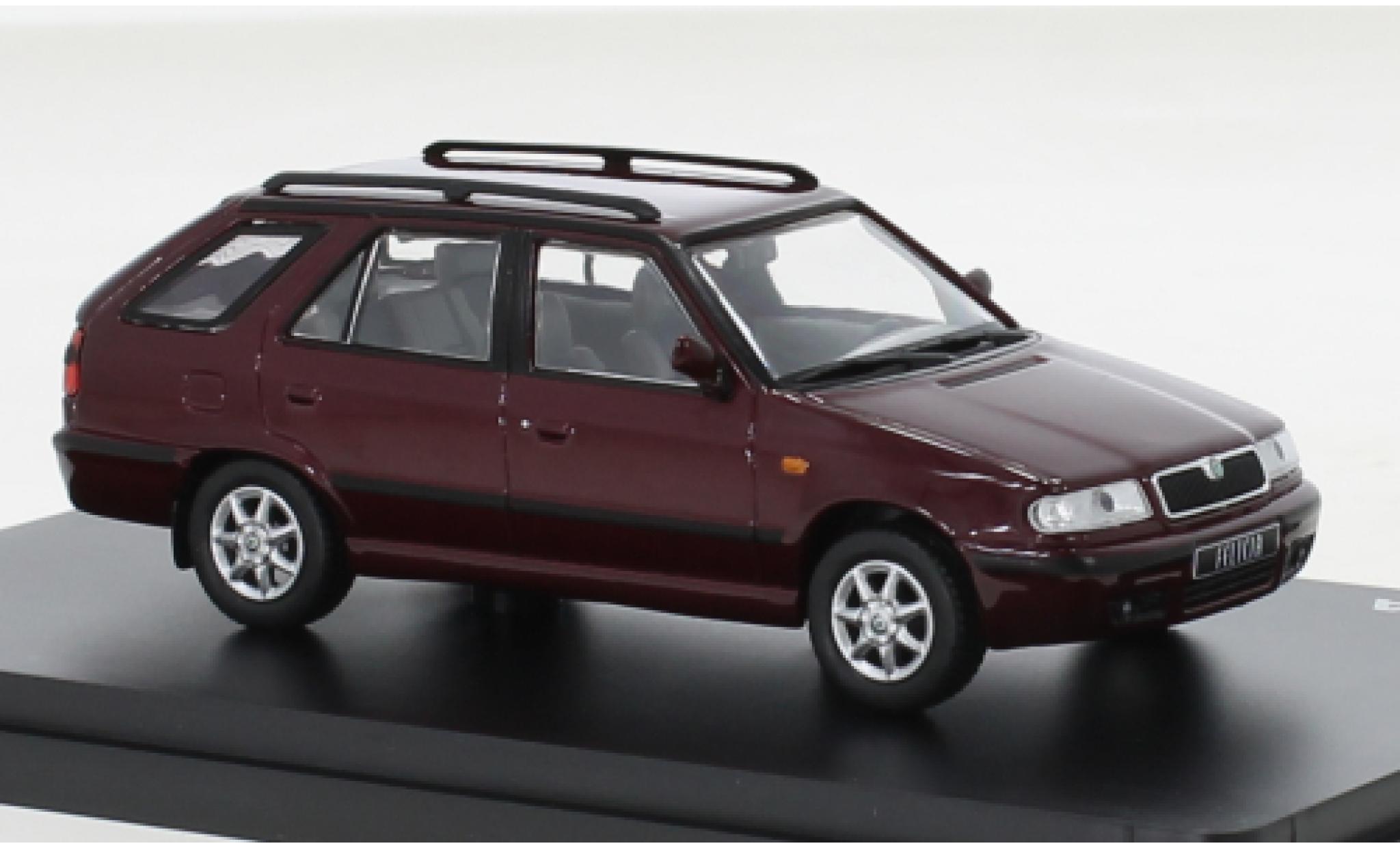 Skoda Felicia 1/43 Abrex FL Combi metallic rood 1998 modelauto
