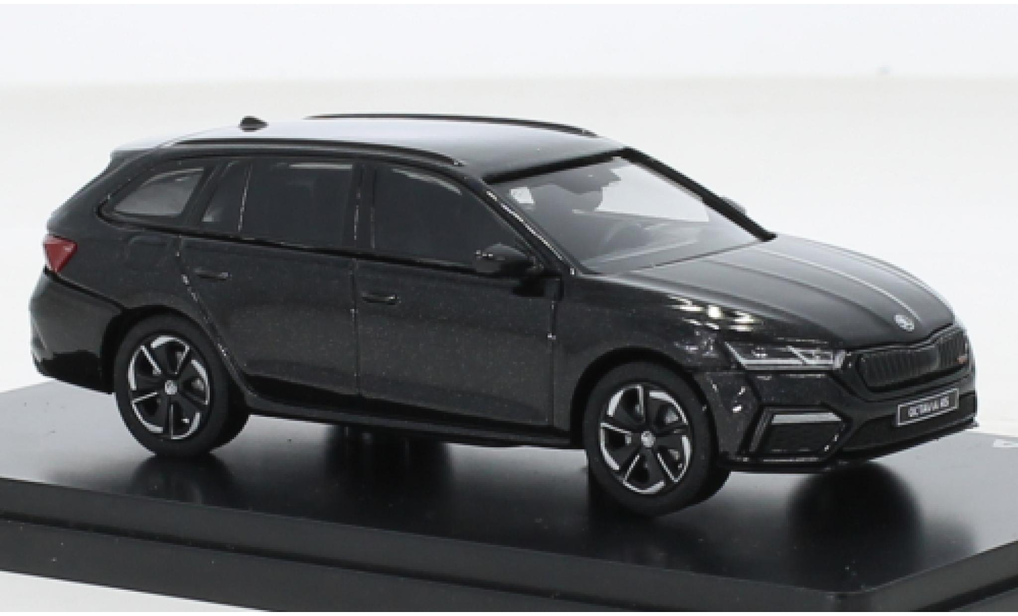 Skoda Octavia 1/43 Abrex IV Combi RS metallic zwart 2020 modelauto