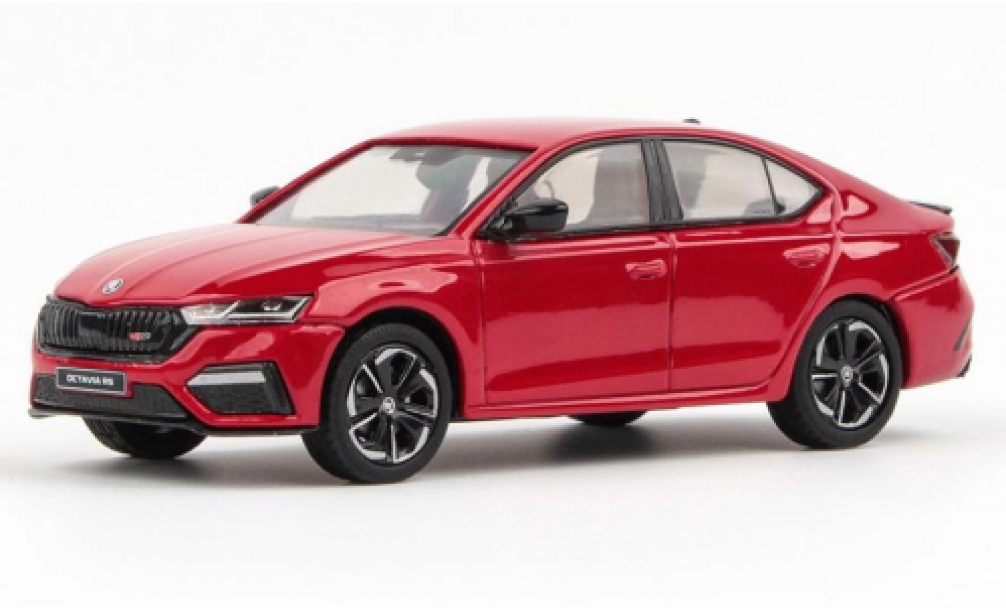 Skoda Octavia 1/43 Abrex IV RS metallic rood 2020 modelauto