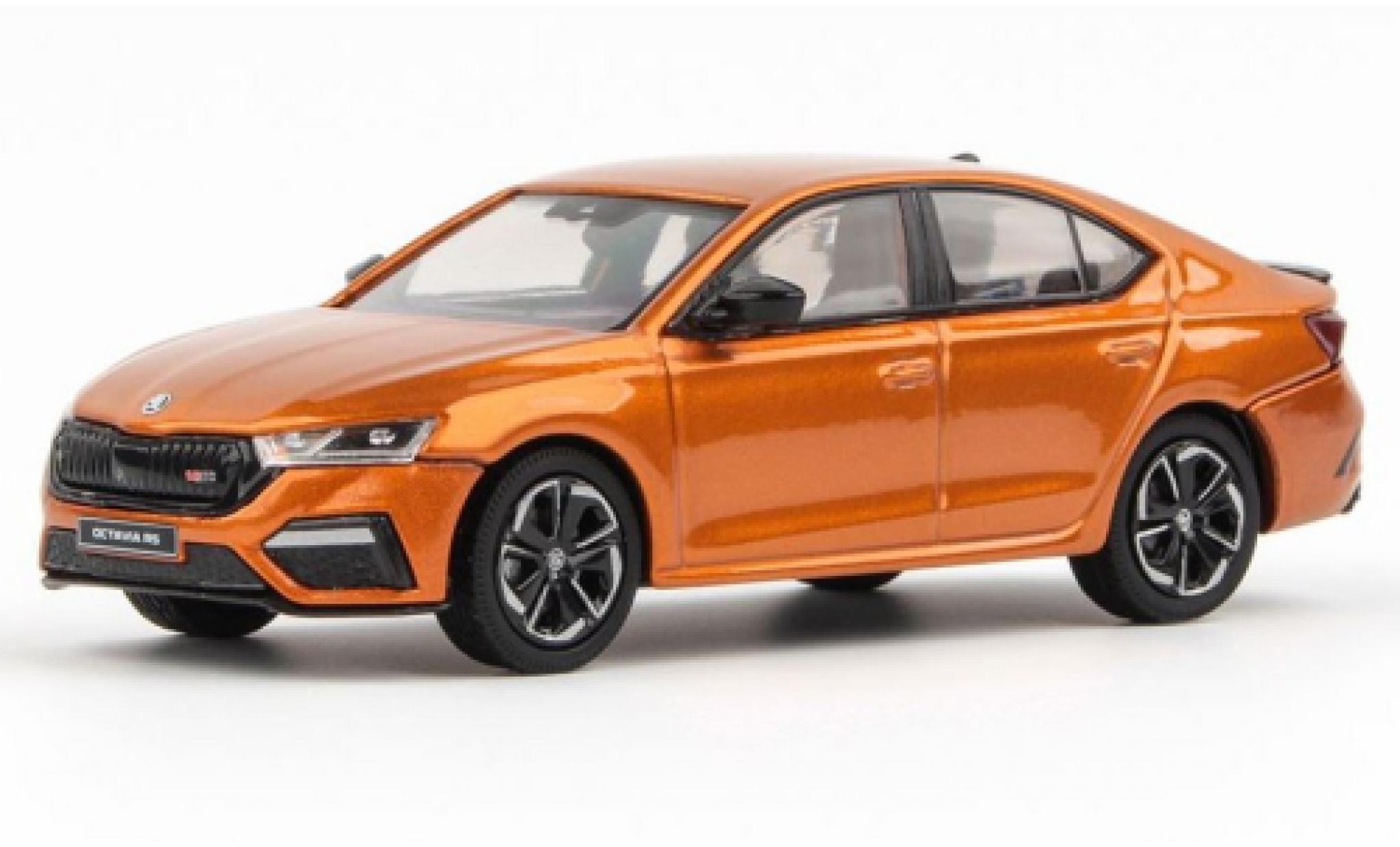 Skoda Octavia 1/43 Abrex IV RS metallic oranje 2020 modelauto