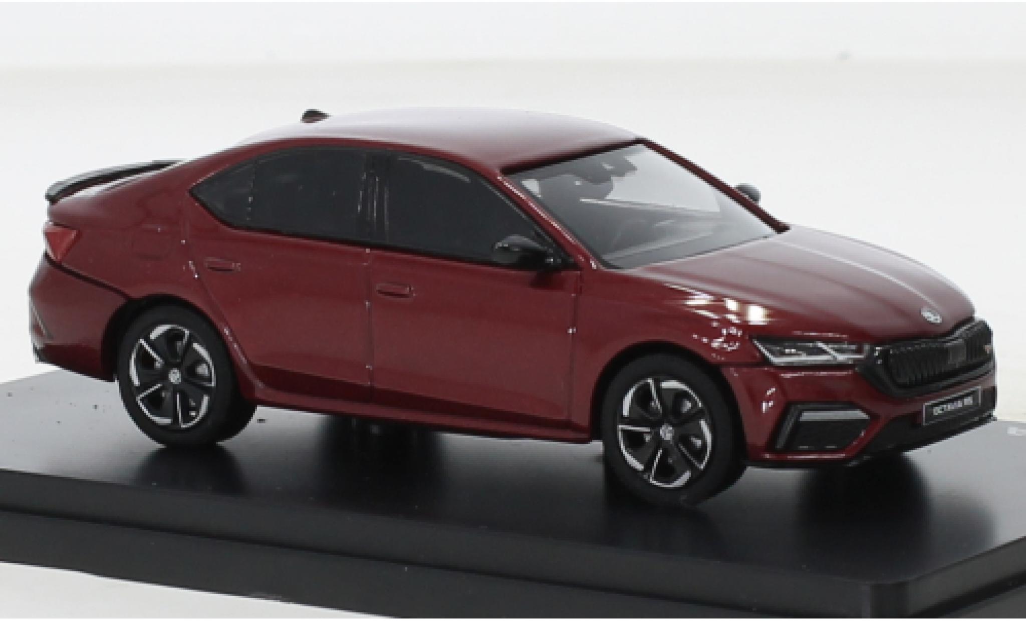 Skoda Octavia 1/43 Abrex IV RS metallic rood 2020 modelauto
