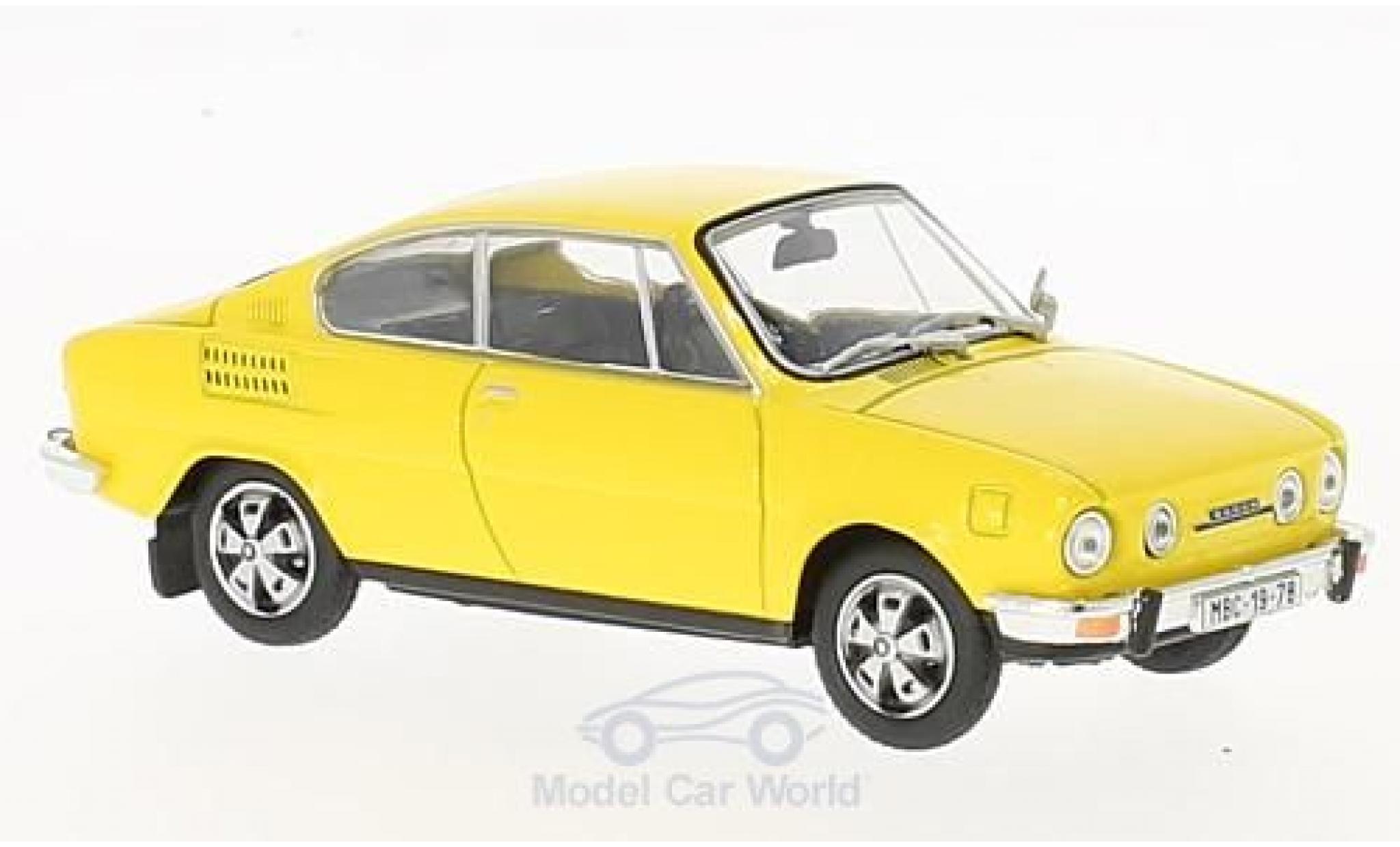 Skoda 110 1/43 Abrex R geel modelauto