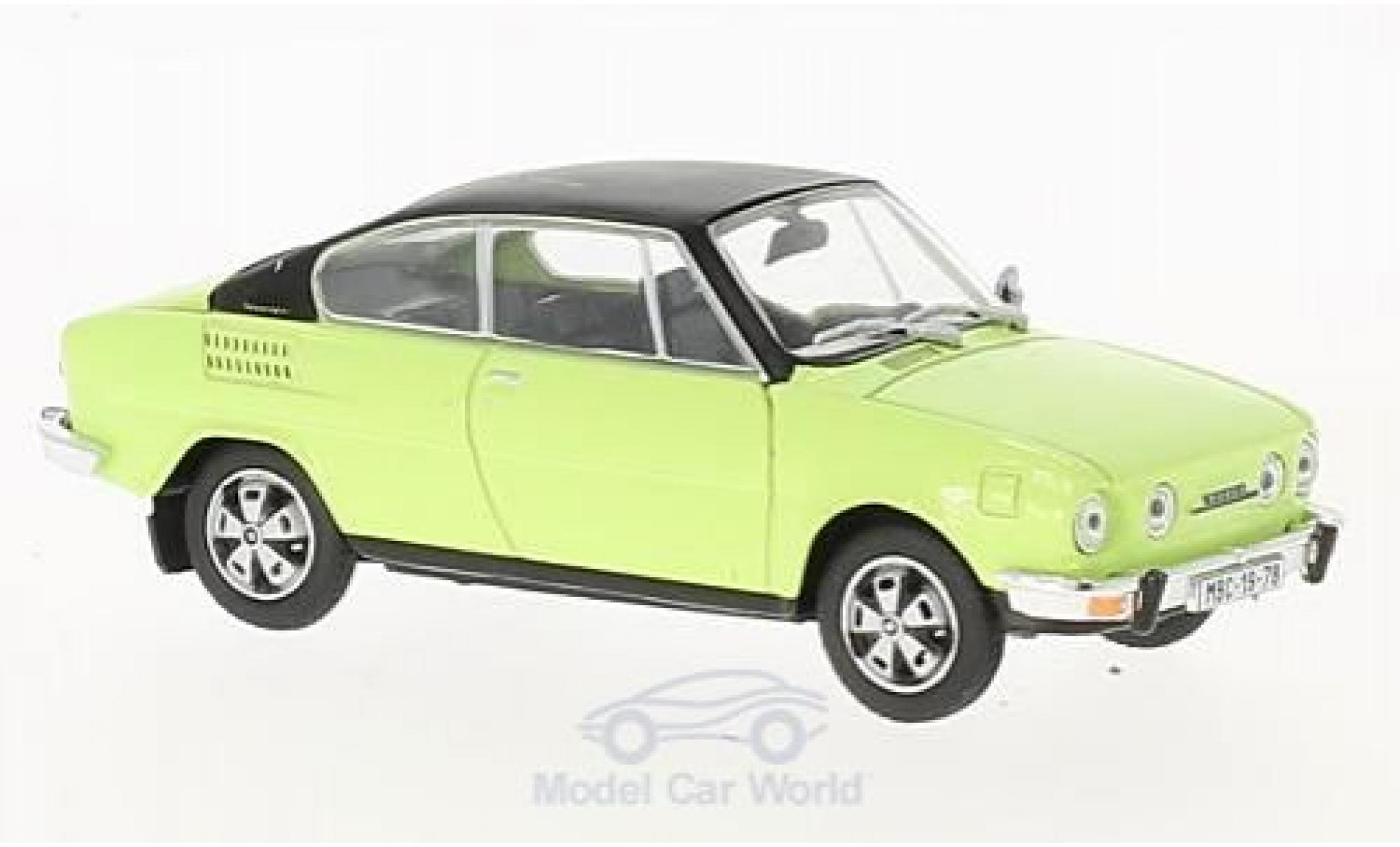 Skoda 110 1/43 Abrex R groen/zwart modelauto