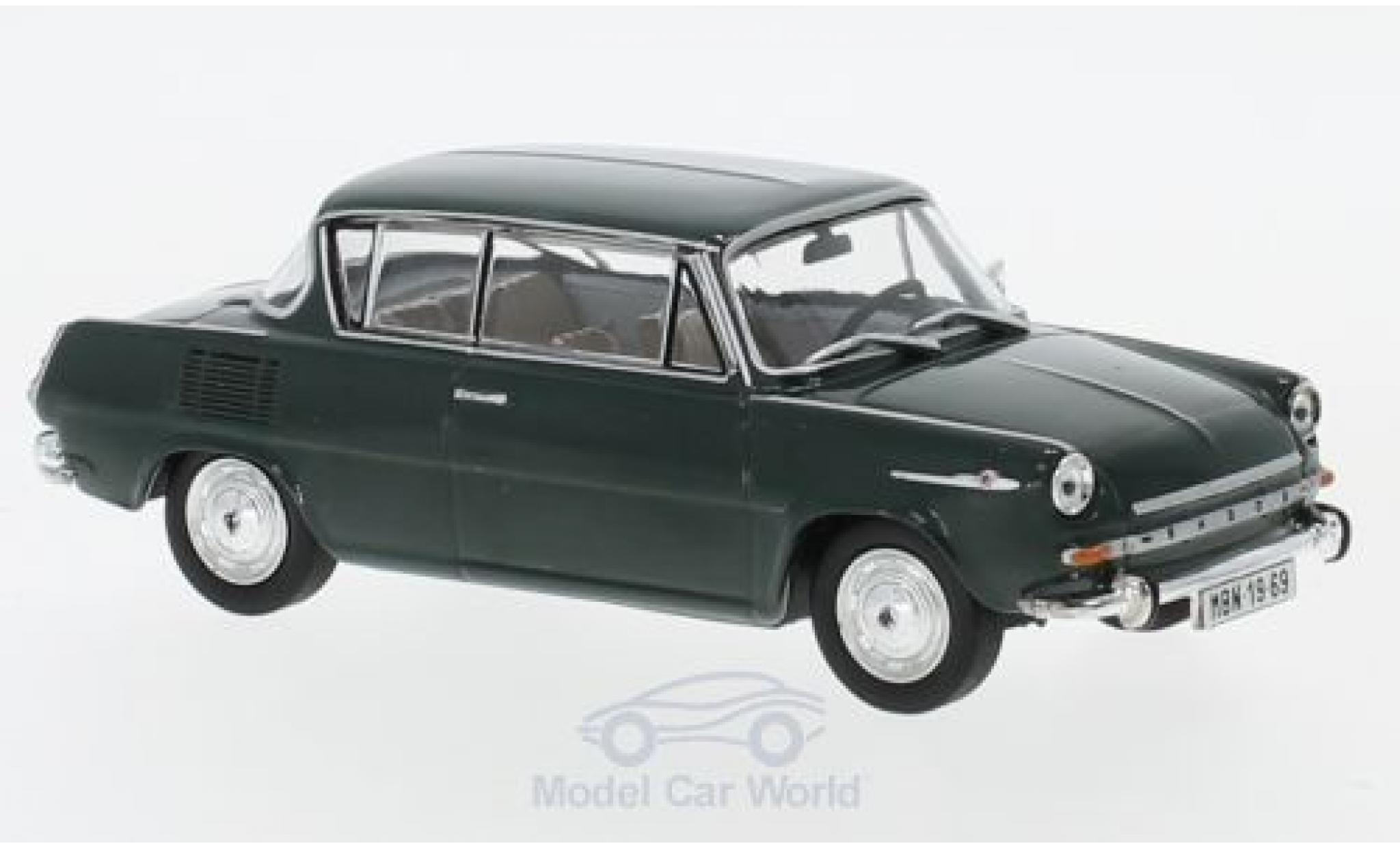 Skoda 110 1/43 Abrex 0MBX groen 1969 modelauto