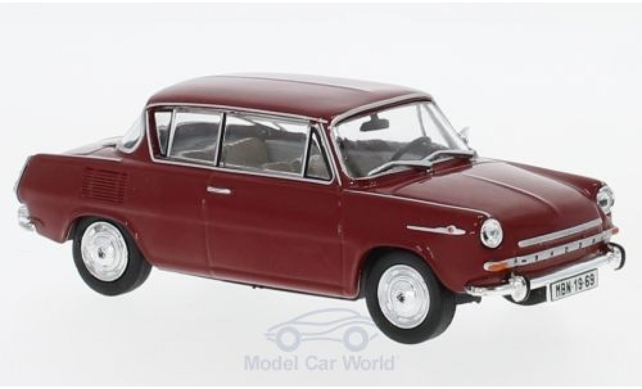 Skoda 110 1/43 Abrex 0MBX rood 1969 modelauto