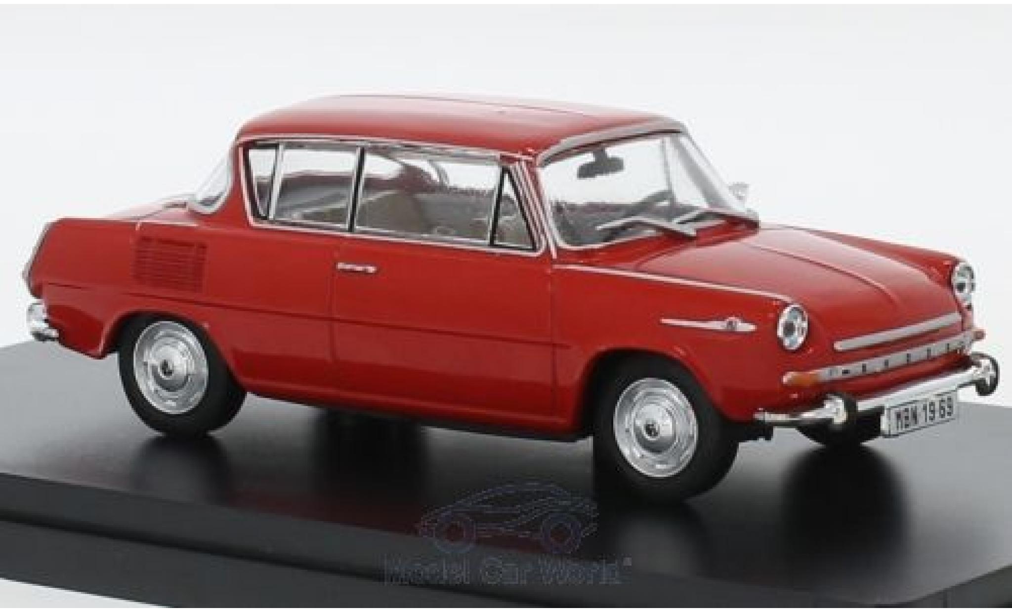 Skoda 110 1/43 Abrex 0MBX rood 1969 modelauto
