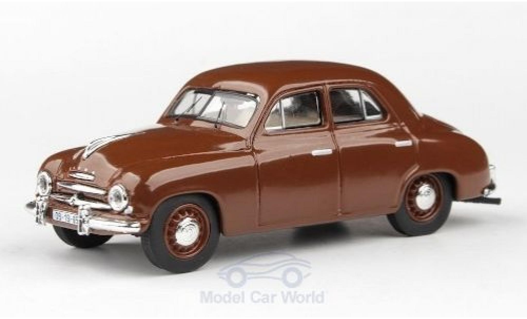 Skoda 120 1/43 Abrex 1 bruin 1956 modelauto