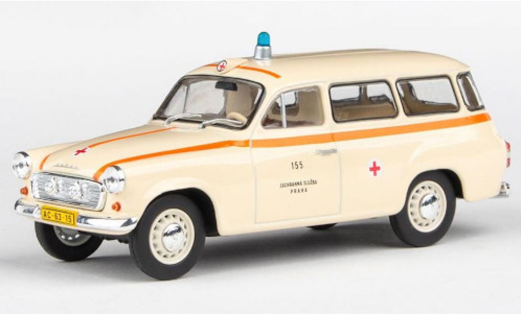 Skoda 120 1/43 Abrex 2 Ambulance Sanitka (CZ) 1964 ZS Praha 155 modelauto