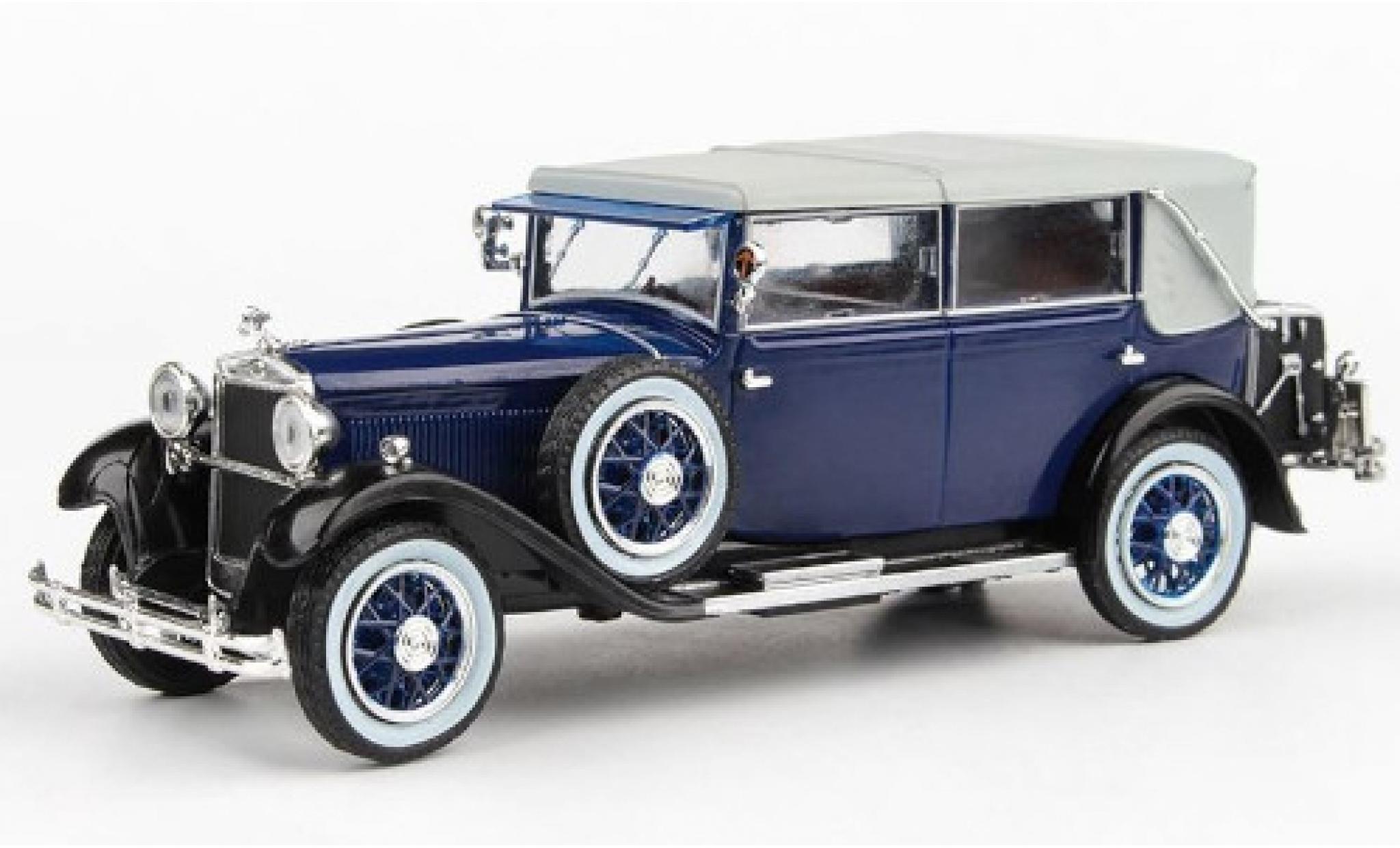 Skoda 860 1/43 Abrex blauw/zwart RHD 1932 ferm&eacute; Verdeck modelauto
