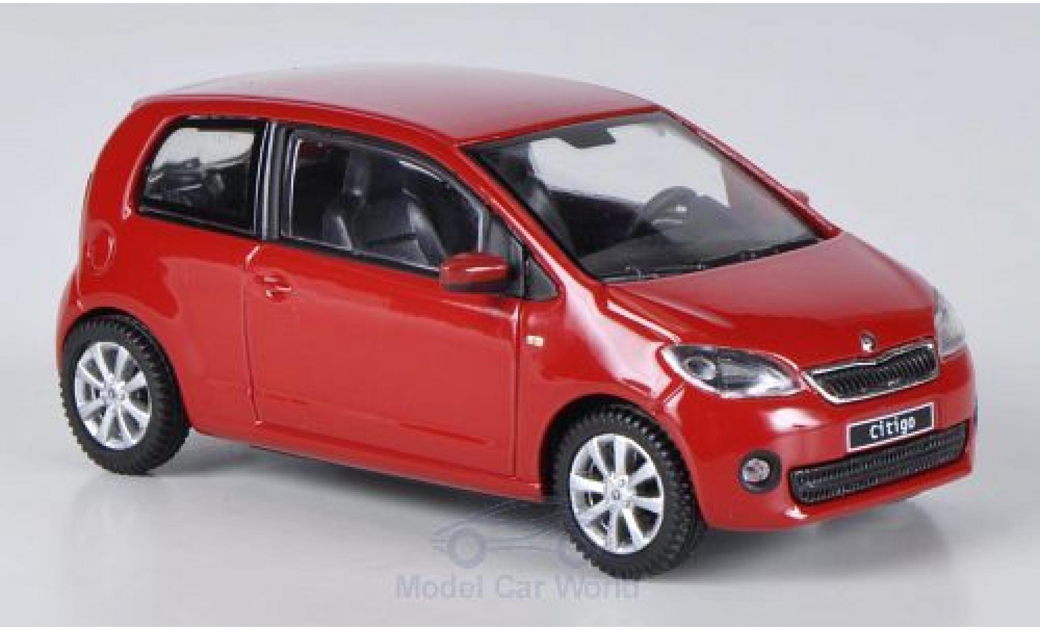 Skoda Citigo 1/43 Abrex rood 2012 3-T&uuml;rer modelauto