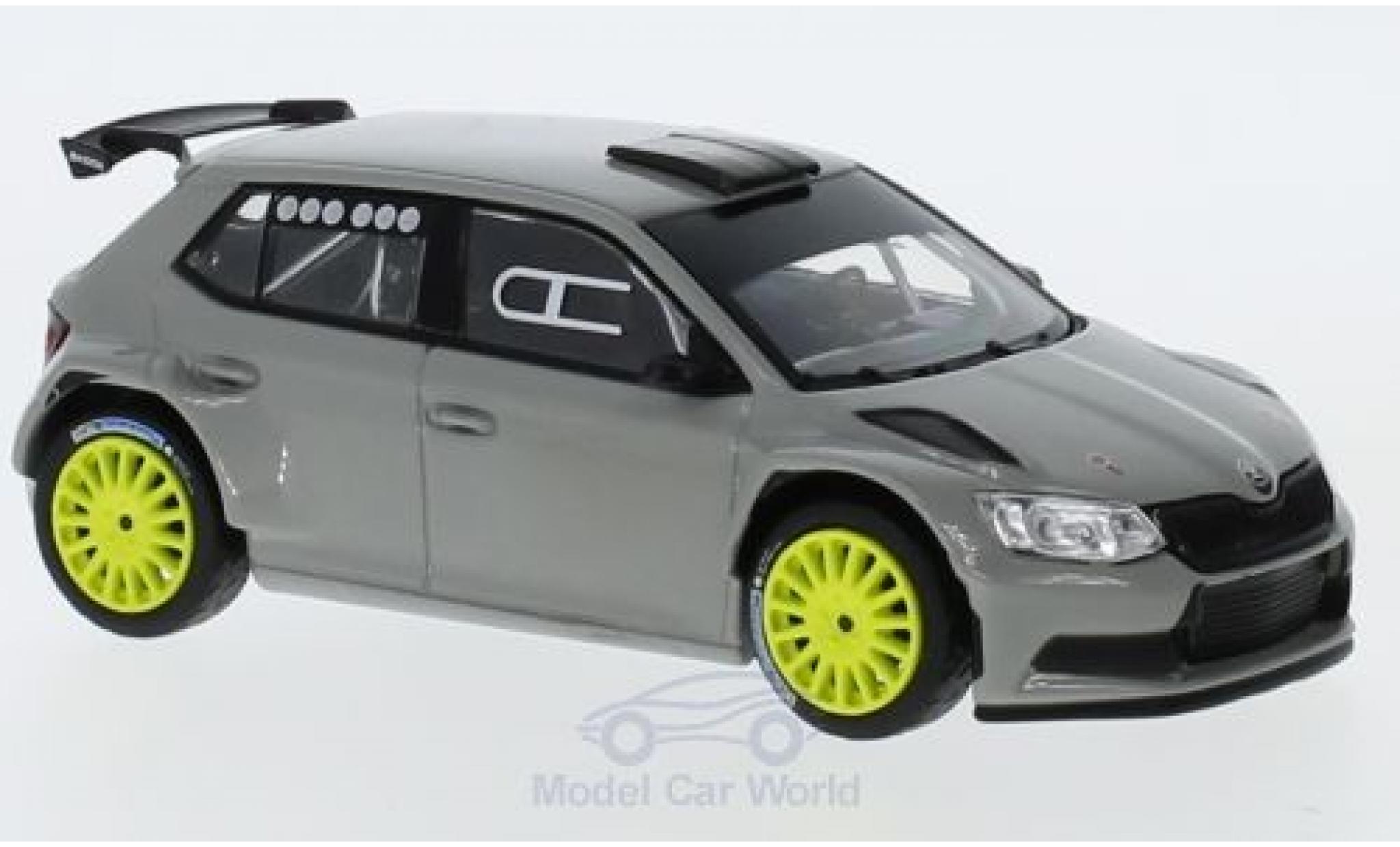 Skoda Fabia 1/43 Abrex III R5 grijs 2015 modelauto