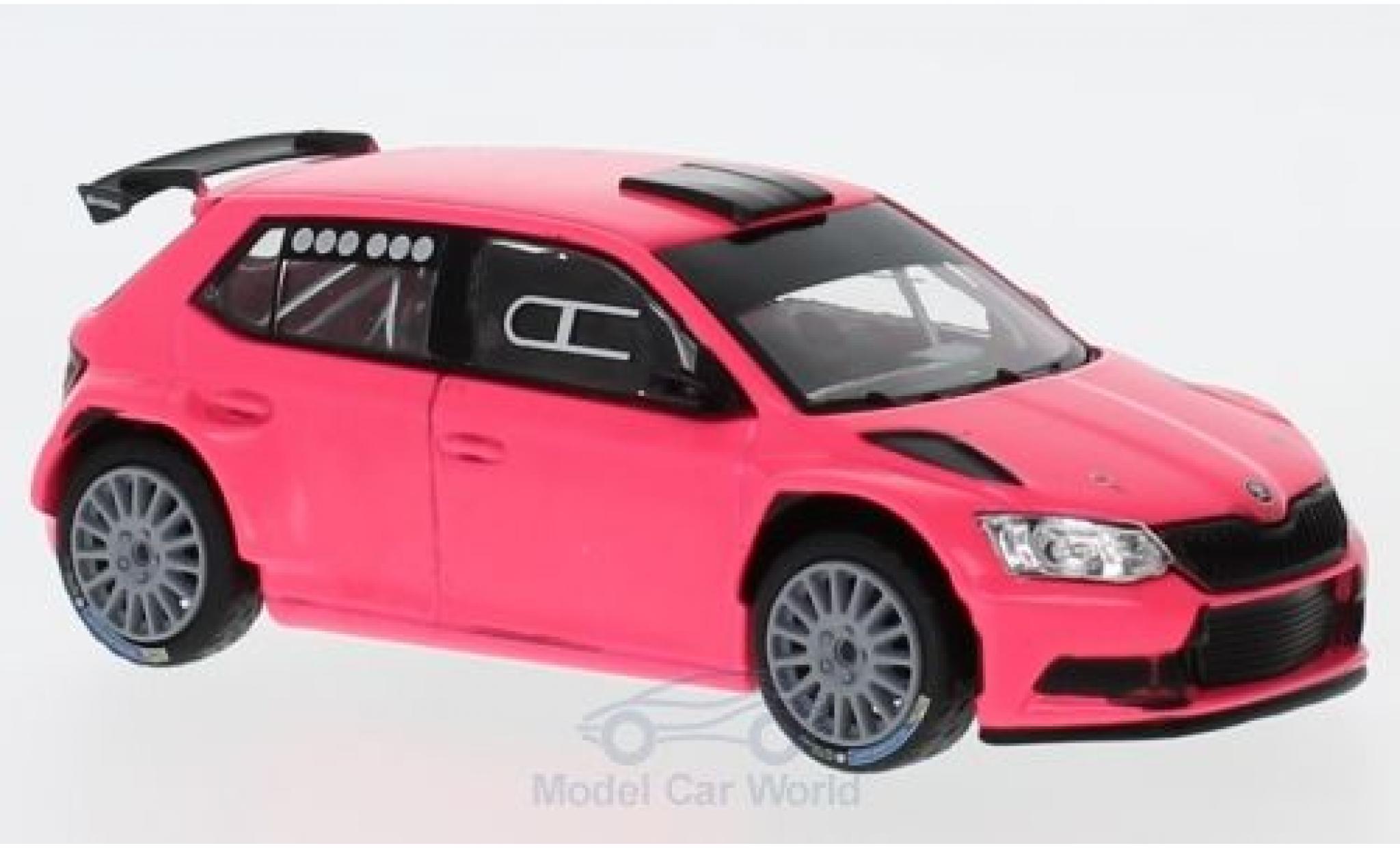 Skoda Fabia 1/43 Abrex III R5 matt-roze 2015 modelauto