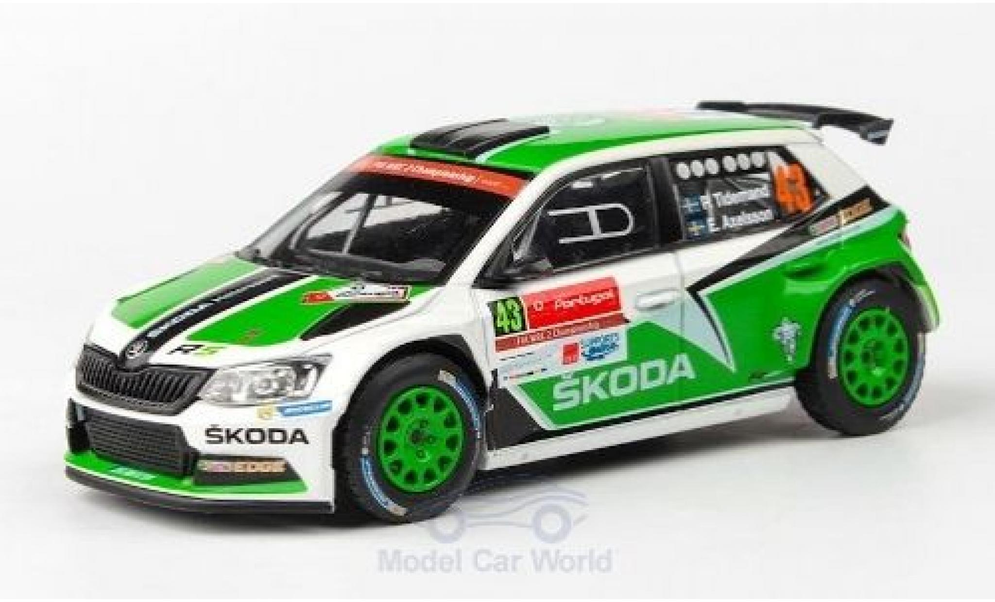 Skoda Fabia 1/43 Abrex III R5 No.43 Rallye WM Rallye Portugal 2015 P.Tidemand/E.Axelsson modelauto